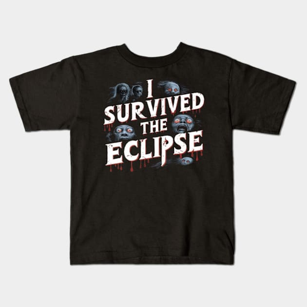 I Survived The Eclipse Funny Eclipse 2024 shirt -Eclipse Tee Kids T-Shirt by ARTA-ARTS-DESIGNS